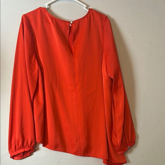 Rachel Roy Women's Asymmetrical Top Shirt Blouse Red Long Sleeves Size XXL - Picture 6 of 9